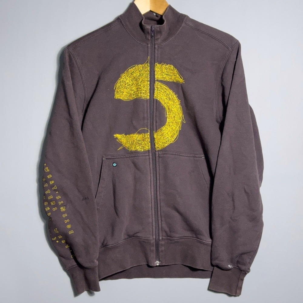 Vintage‎ Salomon Y2K Sweatshirt Mens Size XS Embroidered Brown Gorpcore Full zip